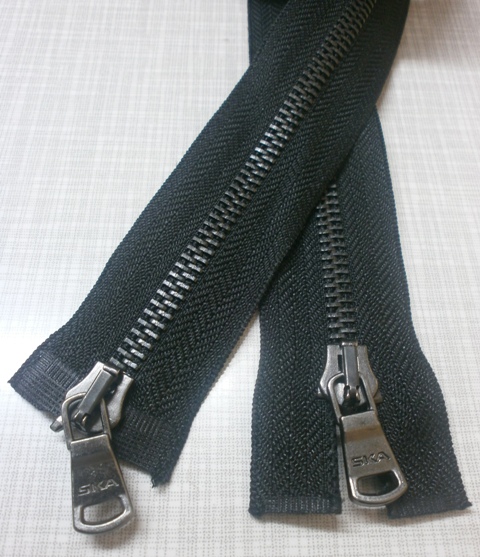Cerniera lampo 5 mm metallo divisibile doppio cursore
